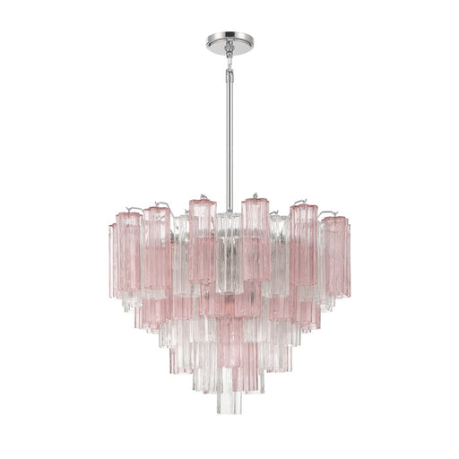 Crystorama Addis 12 Light Chandelier, Chrome/Spring
