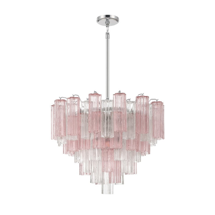 Crystorama Addis 12 Light Chandelier, Chrome/Spring