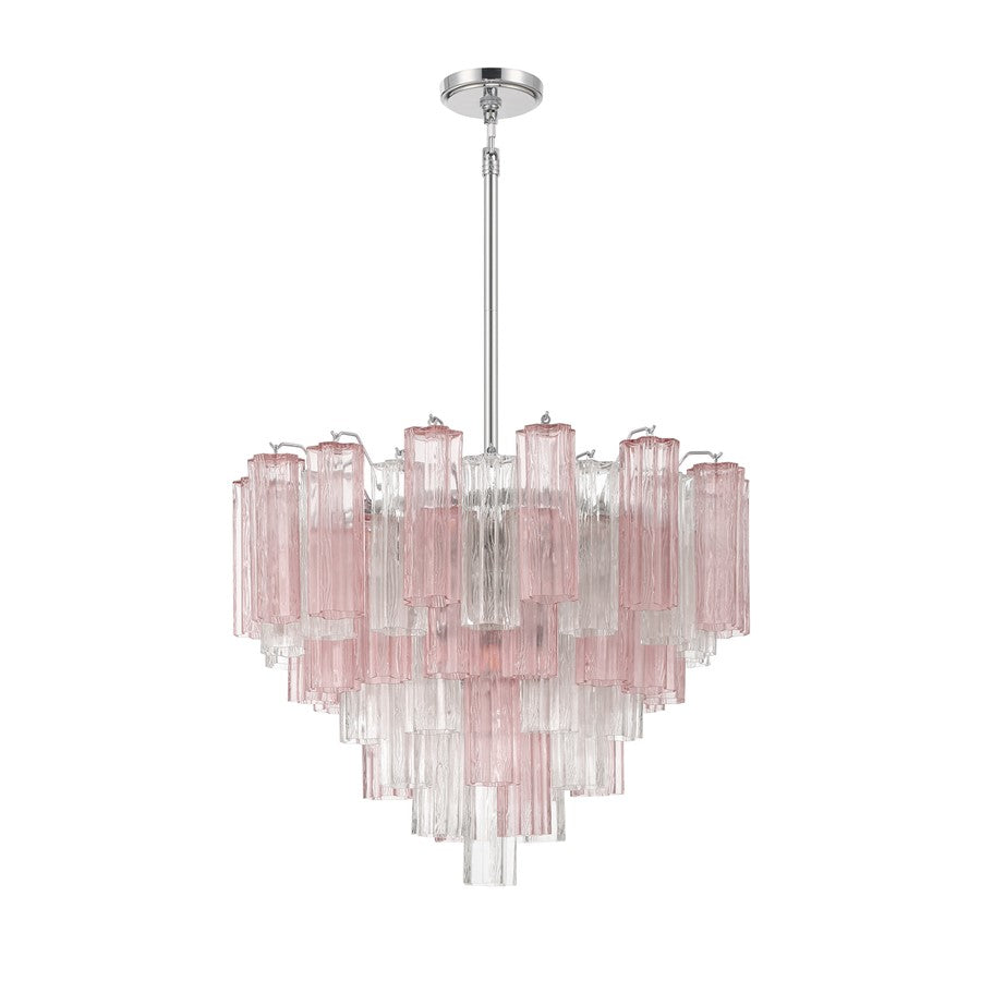 Crystorama Addis 12 Light Chandelier, Chrome/Spring