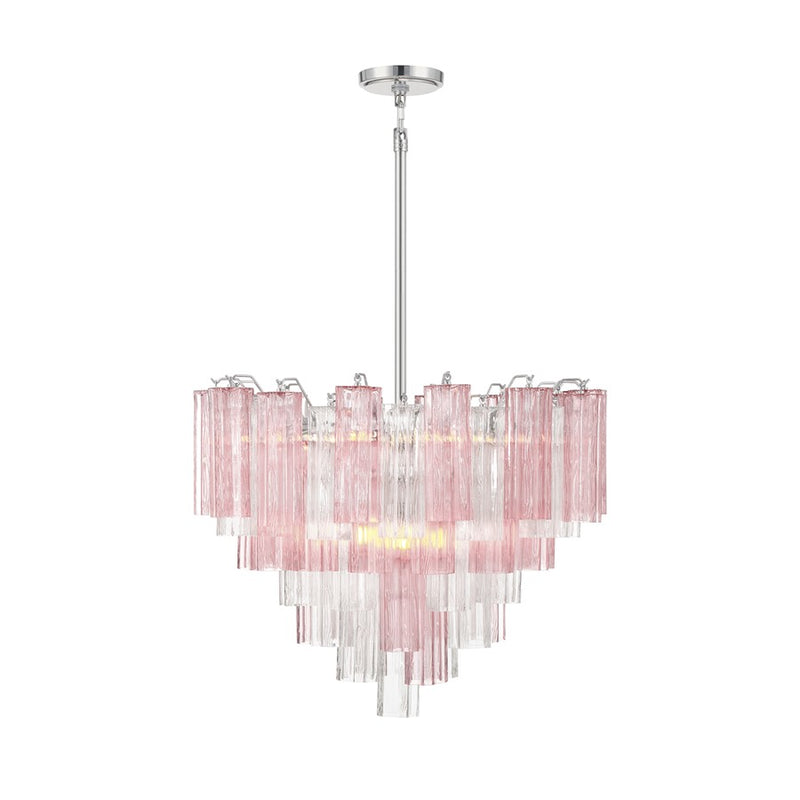 Crystorama Addis 12 Light Chandelier, Chrome/Spring