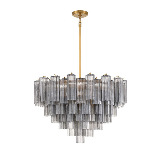 Crystorama Addis 16 Light Chandelier, Gray/Brass/Gold/Smoke