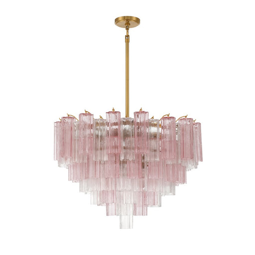 Crystorama Addis 16 Light Chandelier, Brass/Gold/Spring