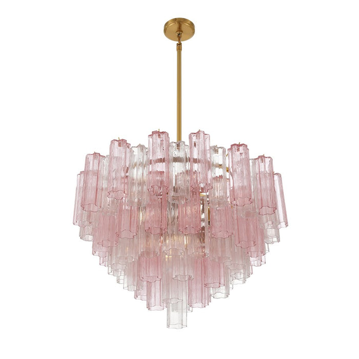 Crystorama Addis 16 Light Chandelier, Brass/Gold/Spring
