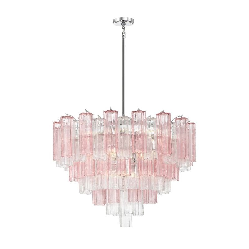 Crystorama Addis 16 Light Chandelier, Chrome/Spring