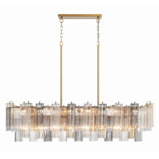 Crystorama Addis 14 Light Chandelier, Aged Brass/Autumn
