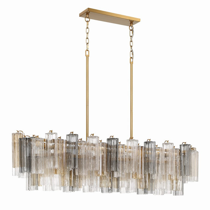 Crystorama Addis 14 Light Chandelier, Aged Brass/Autumn