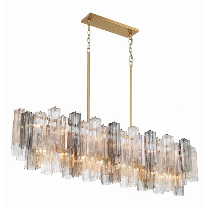 Crystorama Addis 14 Light Chandelier, Aged Brass/Autumn