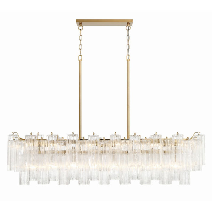 Crystorama Addis 14 Light Chandelier, Aged Brass/Clear