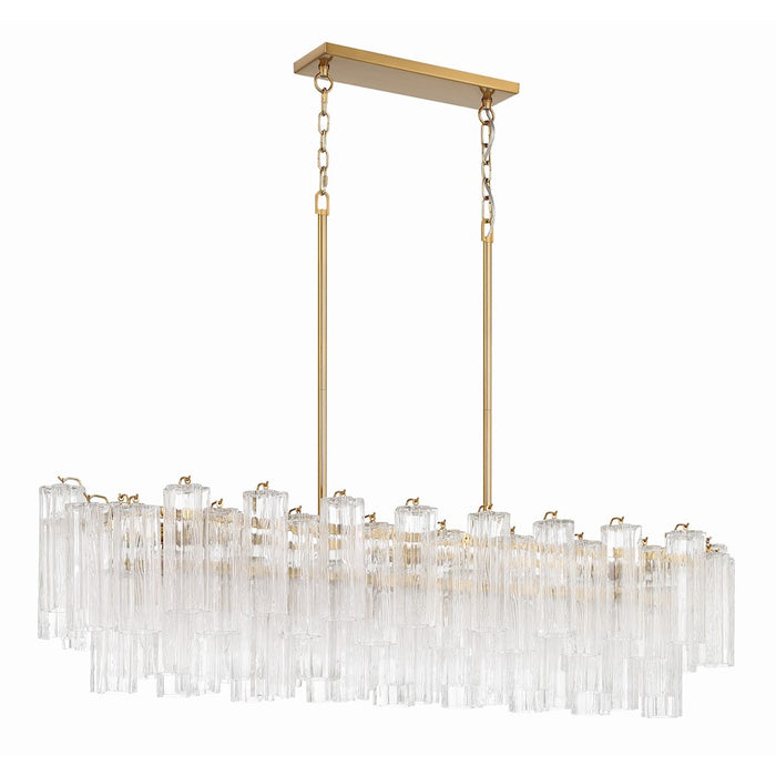 Crystorama Addis 14 Light Chandelier, Aged Brass/Clear