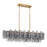 Crystorama Addis 14 Lt Linear Chandelier, Gray/Brass/Gold/Smoke