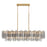 Crystorama Addis 14 Lt Linear Chandelier, Gray/Brass/Gold/Smoke