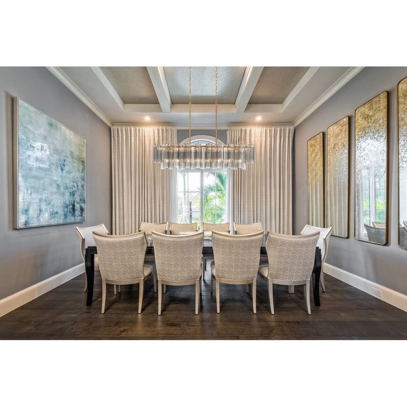 Crystorama Addis 14 Lt Linear Chandelier, Gray/Brass/Gold/Smoke