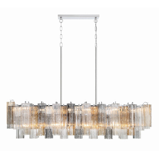 Crystorama Addis 14 Light Chandelier, Polished Chrome/Autumn