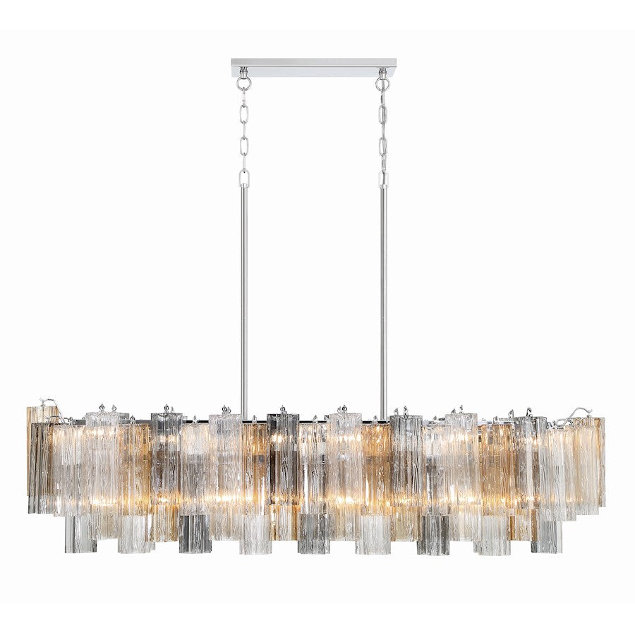 Crystorama Addis 14 Light Chandelier, Polished Chrome/Autumn