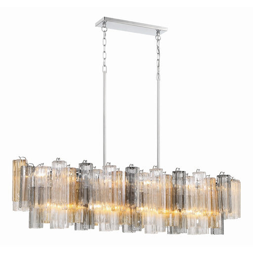Crystorama Addis 14 Light Chandelier, Polished Chrome/Autumn