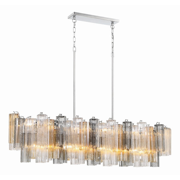 Crystorama Addis 14 Light Chandelier, Polished Chrome/Autumn