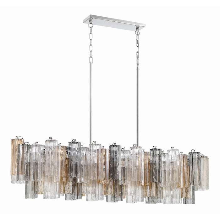 Crystorama Addis 14 Light Chandelier, Polished Chrome/Autumn