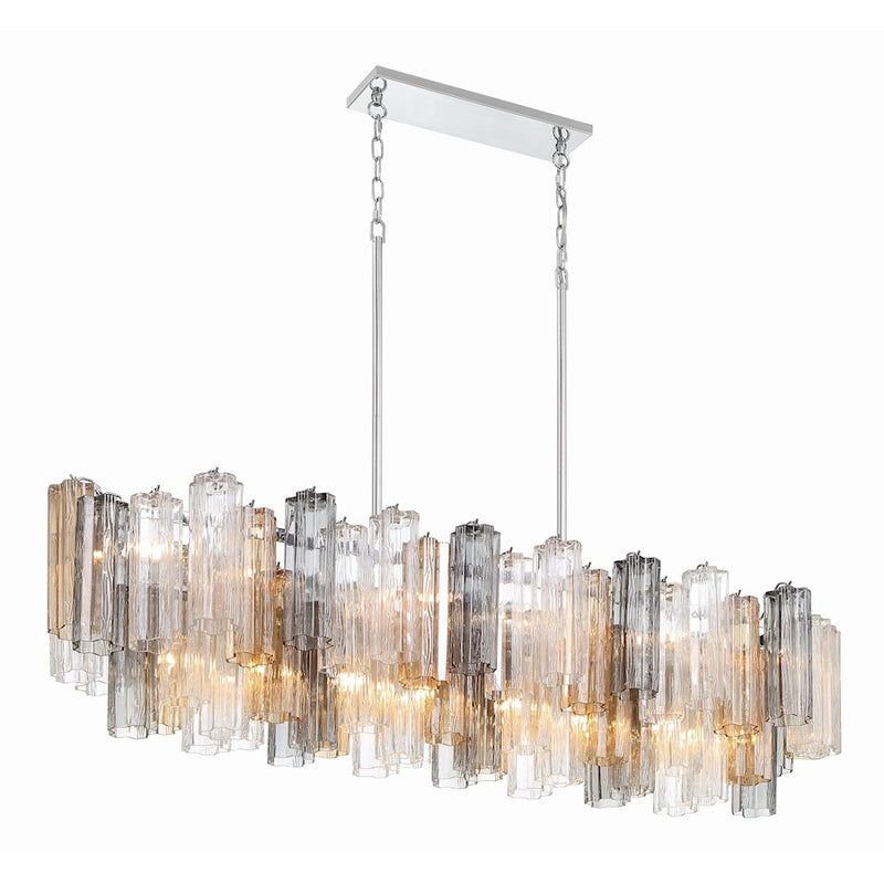 Crystorama Addis 14 Light Chandelier, Polished Chrome/Autumn