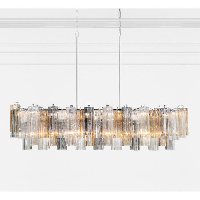 Crystorama Addis 14 Light Chandelier, Polished Chrome/Autumn