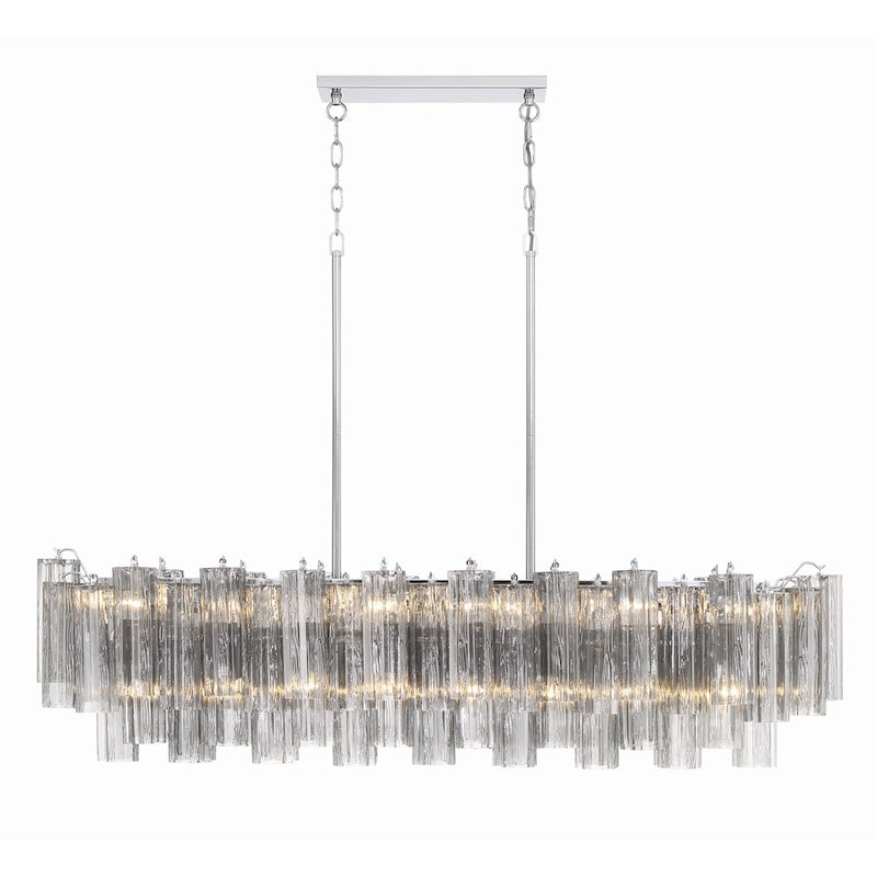 Crystorama Addis 14 Light Chandelier, Polished Chrome/Smoke