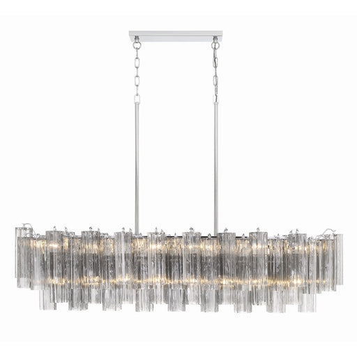 Crystorama Addis 14 Light Chandelier, Polished Chrome/Smoke