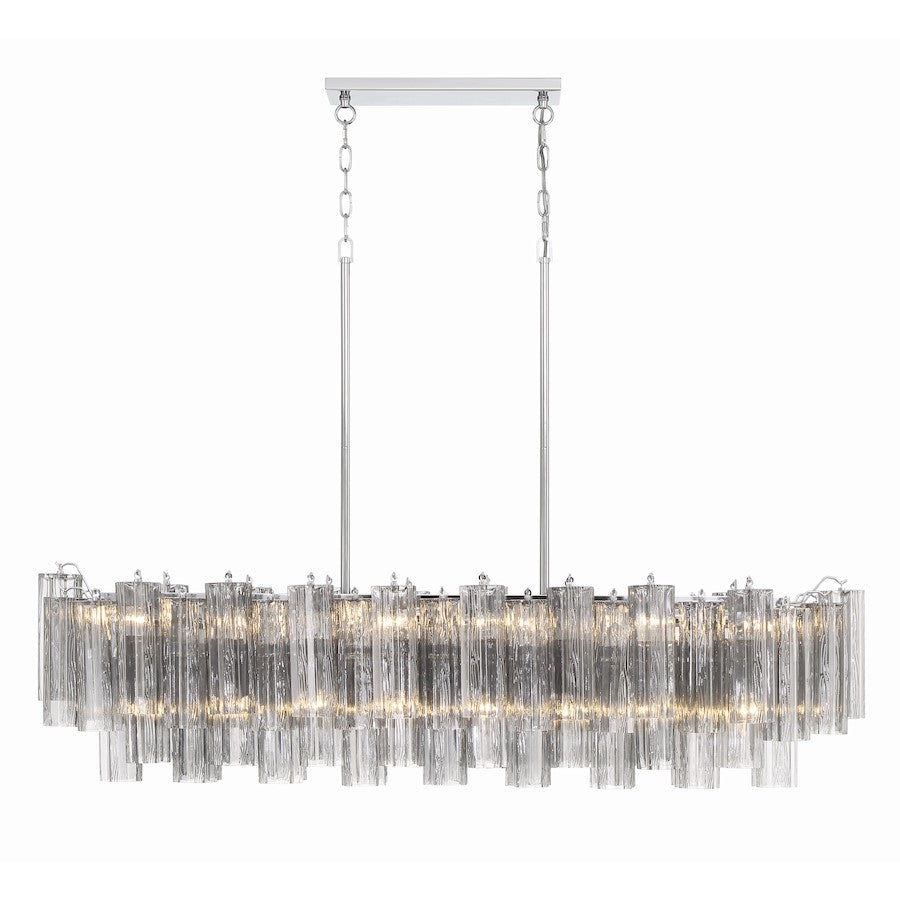 Crystorama Addis 14 Light Chandelier, Polished Chrome/Smoke