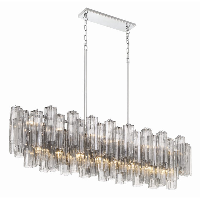 Crystorama Addis 14 Light Chandelier, Polished Chrome/Smoke