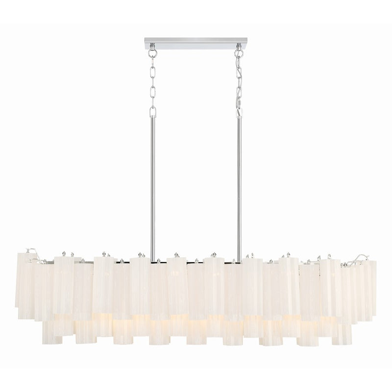 Crystorama Addis 14 Light Chandelier, Polished Chrome/White