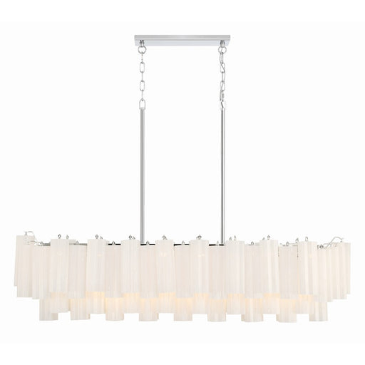 Crystorama Addis 14 Light Chandelier, Polished Chrome/White
