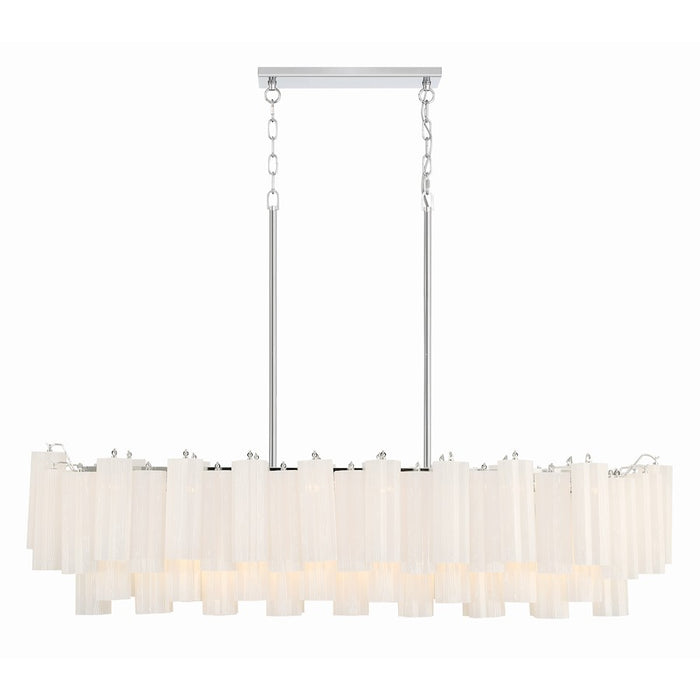 Crystorama Addis 14 Light Chandelier, Polished Chrome/White