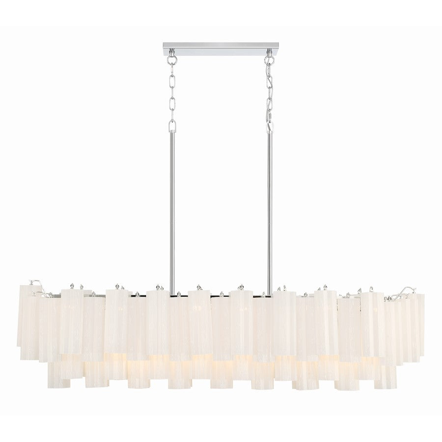 Crystorama Addis 14 Light Chandelier, Polished Chrome/White
