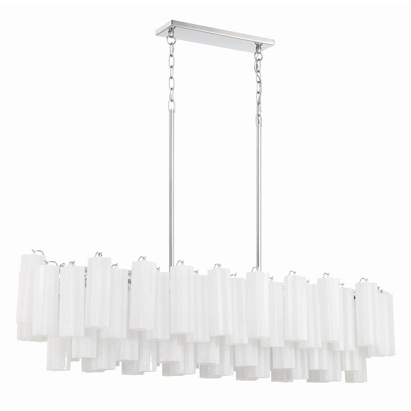 Crystorama Addis 14 Light Chandelier, Polished Chrome/White