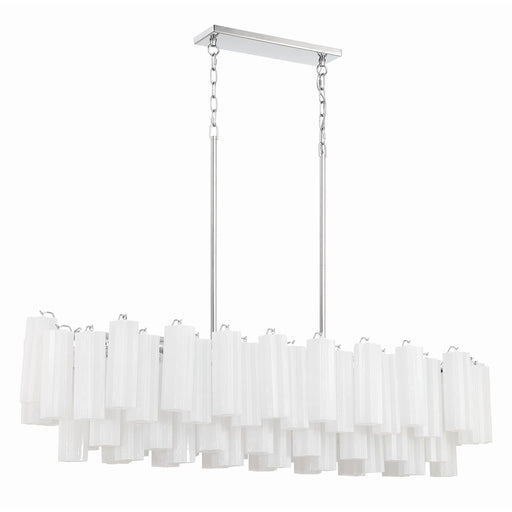 Crystorama Addis 14 Light Chandelier, Polished Chrome/White