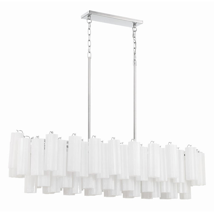 Crystorama Addis 14 Light Chandelier, Polished Chrome/White