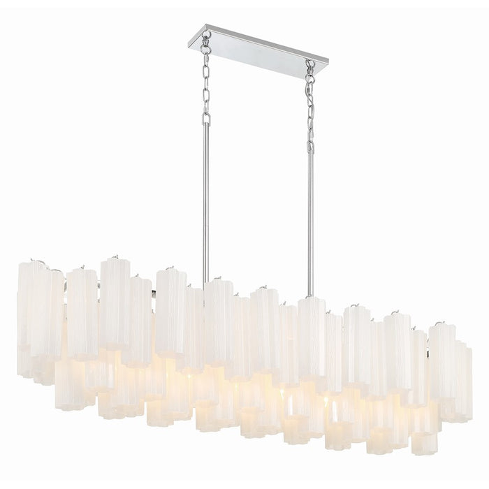 Crystorama Addis 14 Light Chandelier, Polished Chrome/White
