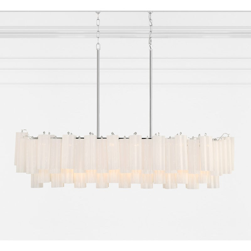 Crystorama Addis 14 Light Chandelier, Polished Chrome/White