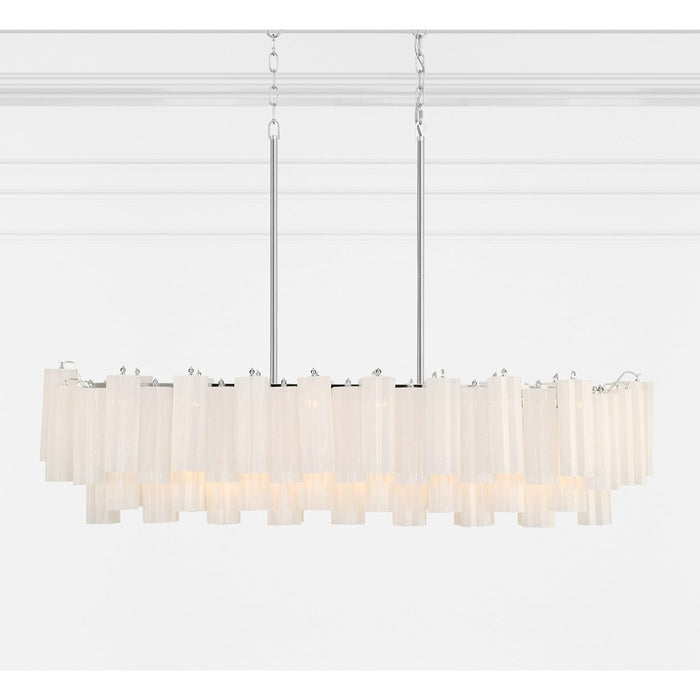 Crystorama Addis 14 Light Chandelier, Polished Chrome/White
