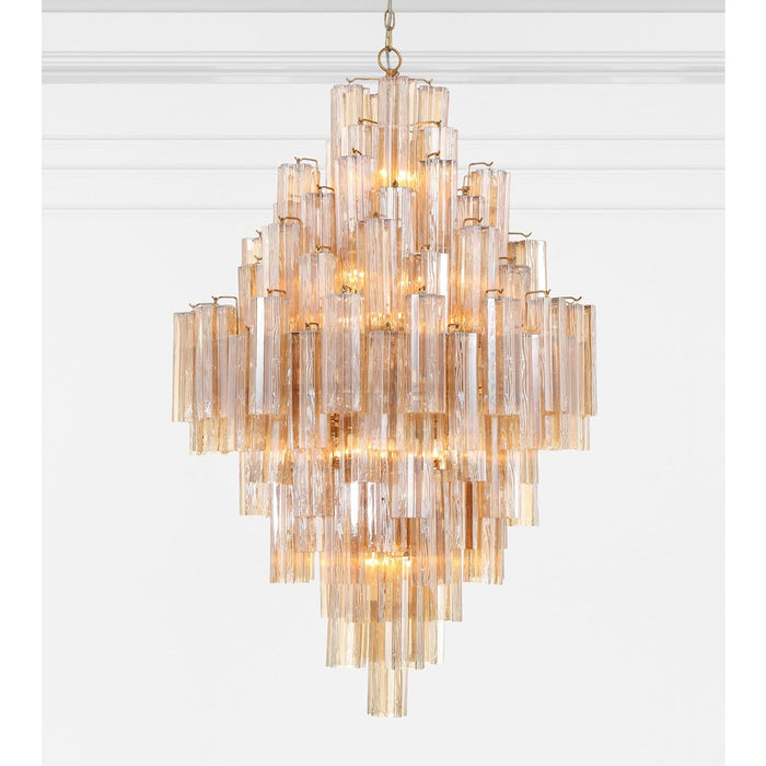 Crystorama Addis 20 Light Chandelier, Aged Brass/Amber