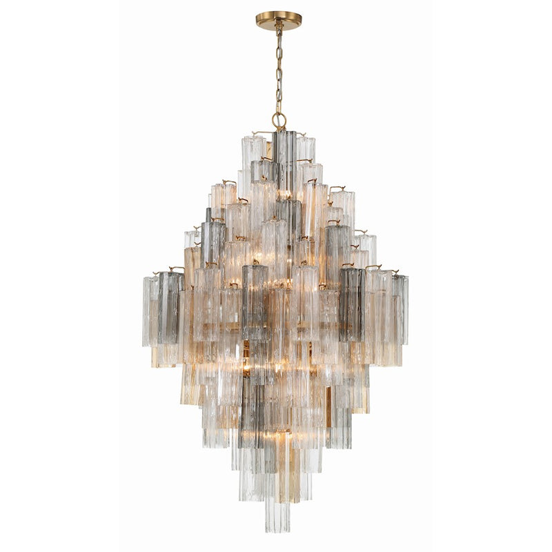 Crystorama Addis 20 Light Chandelier, Aged Brass/Autumn