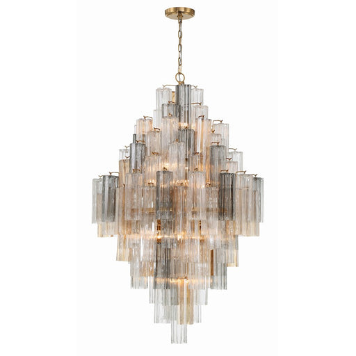 Crystorama Addis 20 Light Chandelier, Aged Brass/Autumn