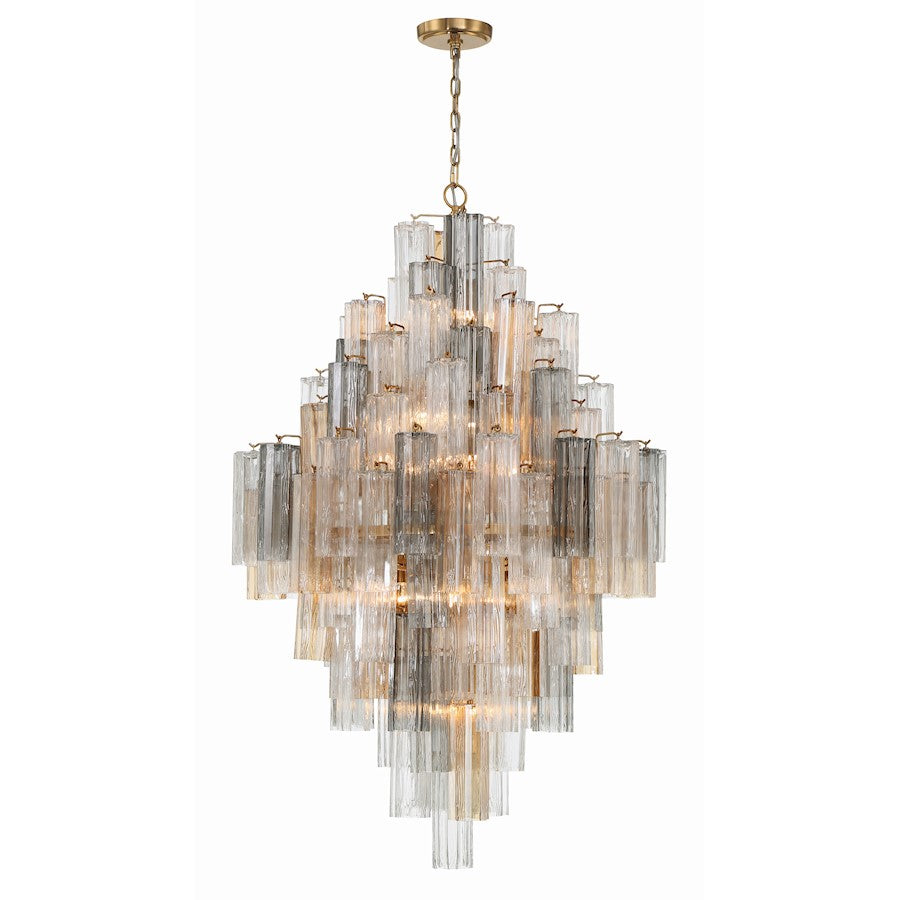Crystorama Addis 20 Light Chandelier, Aged Brass/Autumn