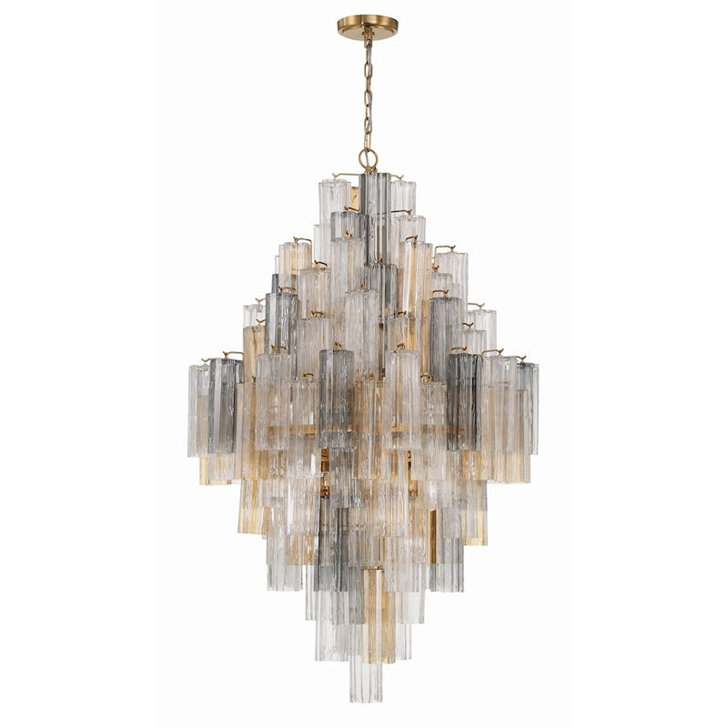 Crystorama Addis 20 Light Chandelier, Aged Brass/Autumn