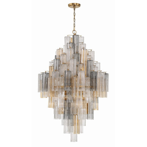 Crystorama Addis 20 Light Chandelier, Aged Brass/Autumn