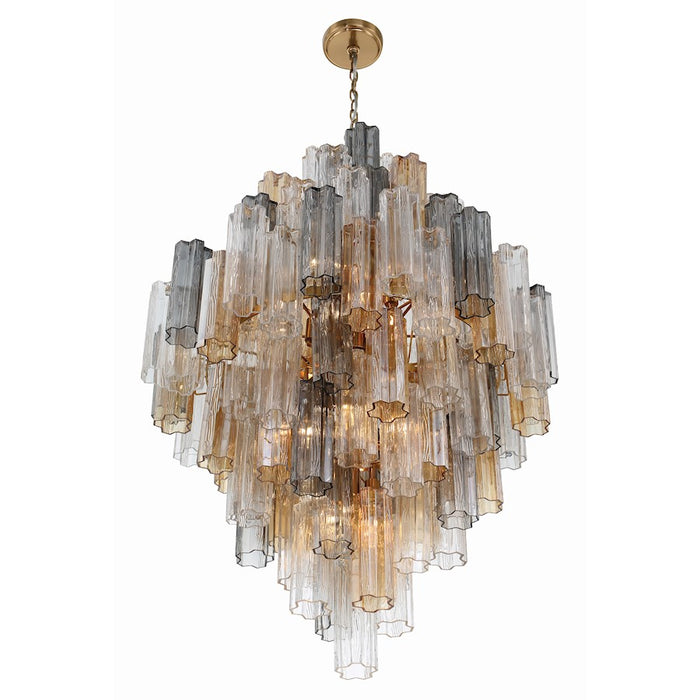 Crystorama Addis 20 Light Chandelier, Aged Brass/Autumn