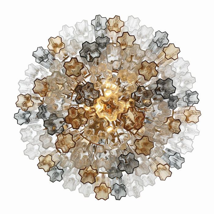 Crystorama Addis 20 Light Chandelier, Aged Brass/Autumn