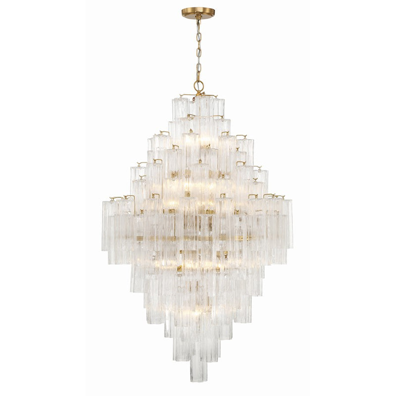 Crystorama Addis 20 Light Chandelier, Aged Brass/Clear