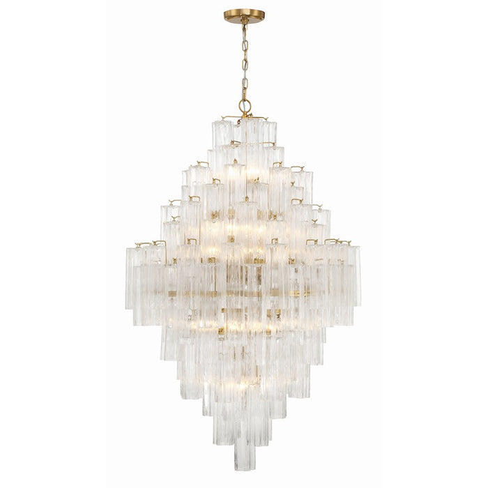 Crystorama Addis 20 Light Chandelier, Aged Brass/Clear