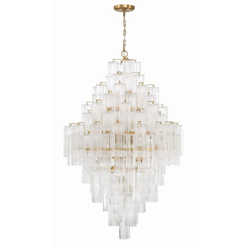 Crystorama Addis 20 Light Chandelier, Aged Brass/Clear