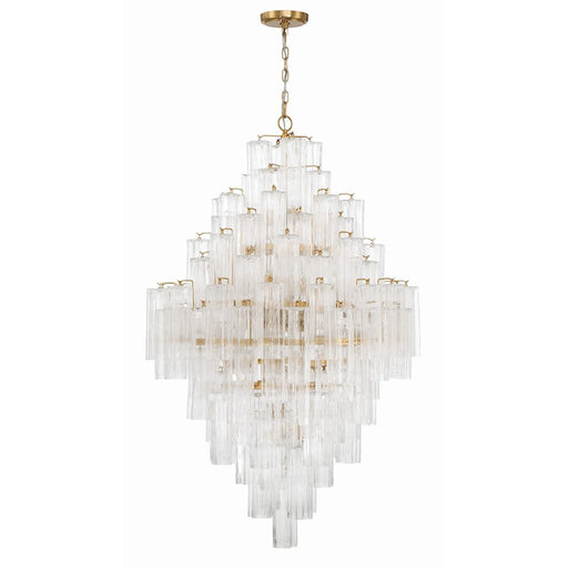Crystorama Addis 20 Light Chandelier, Aged Brass/Clear