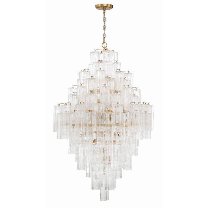 Crystorama Addis 20 Light Chandelier, Aged Brass/Clear